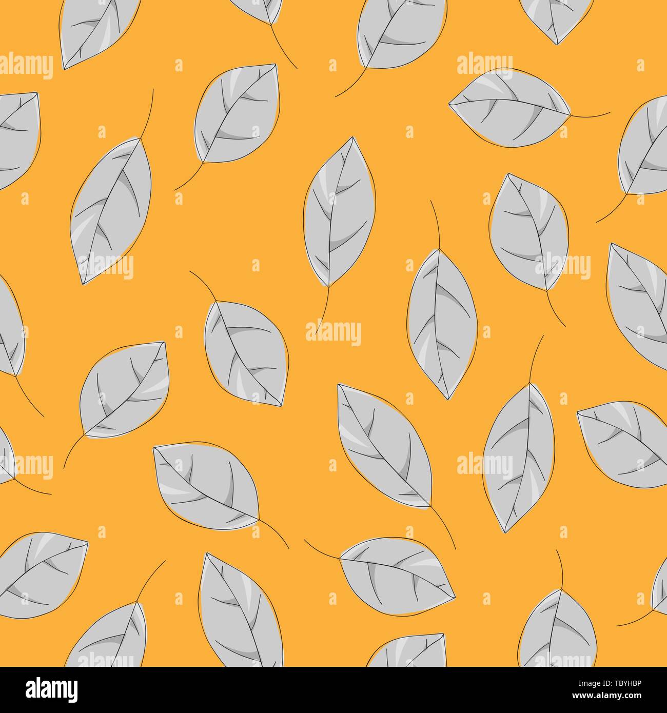 Seamless leafs pattern randomly distributed. Useful for backgrounds, decorations and ornament. Stock Vector