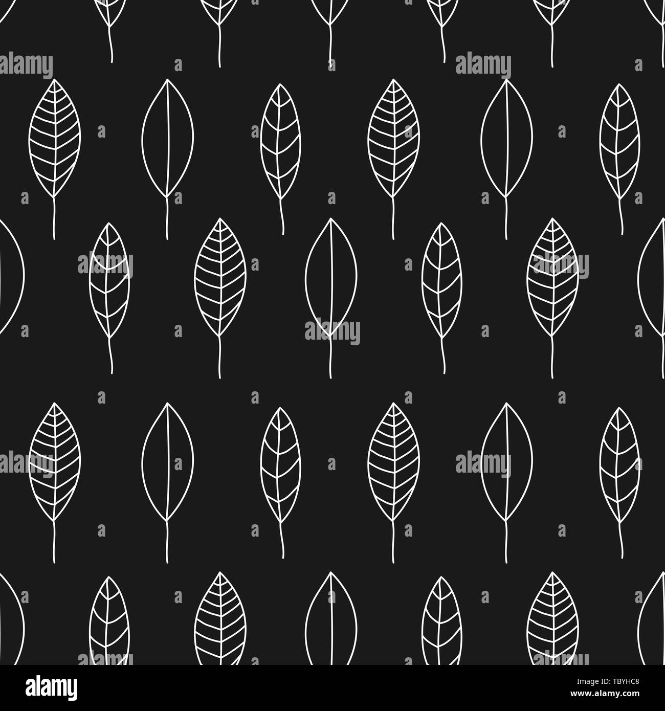 Seamless leafs pattern randomly distributed. Useful for backgrounds, decorations and ornament. Stock Vector