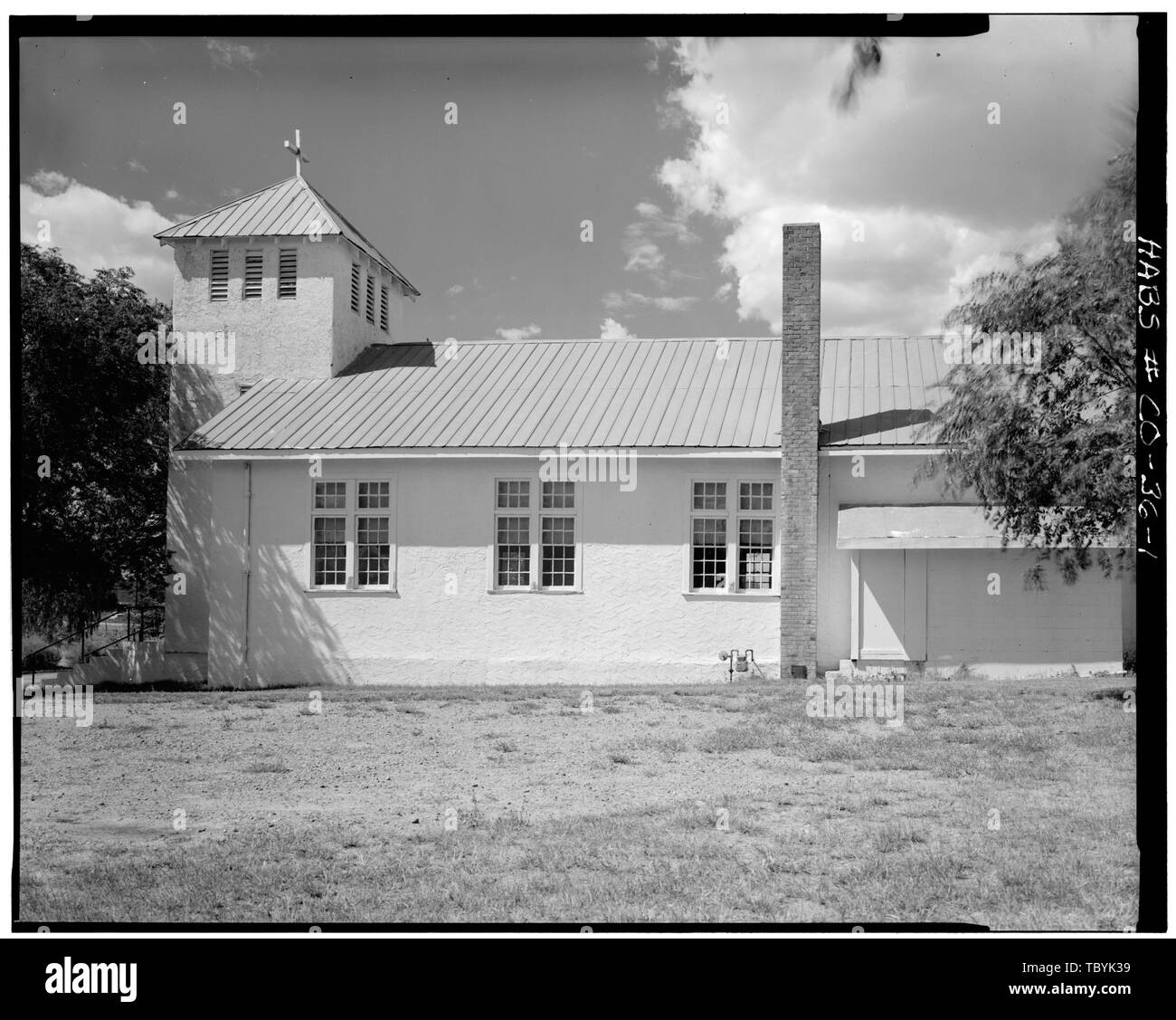 McPHEE CATHOLIC CHURCH, SIDE (RELOCATED)  Town of McPhee, McPhee Road, Dolores, Montezuma County, CO Stock Photo