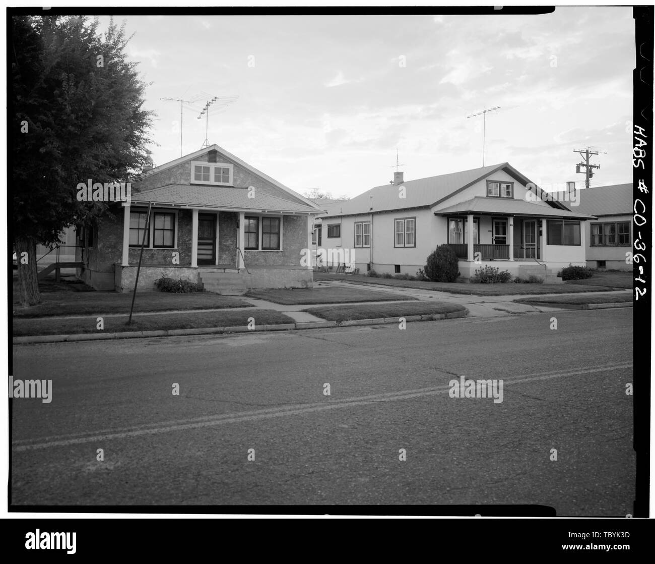 McPHEE HOUSES, RELOCATED  Town of McPhee, McPhee Road, Dolores, Montezuma County, CO Stock Photo