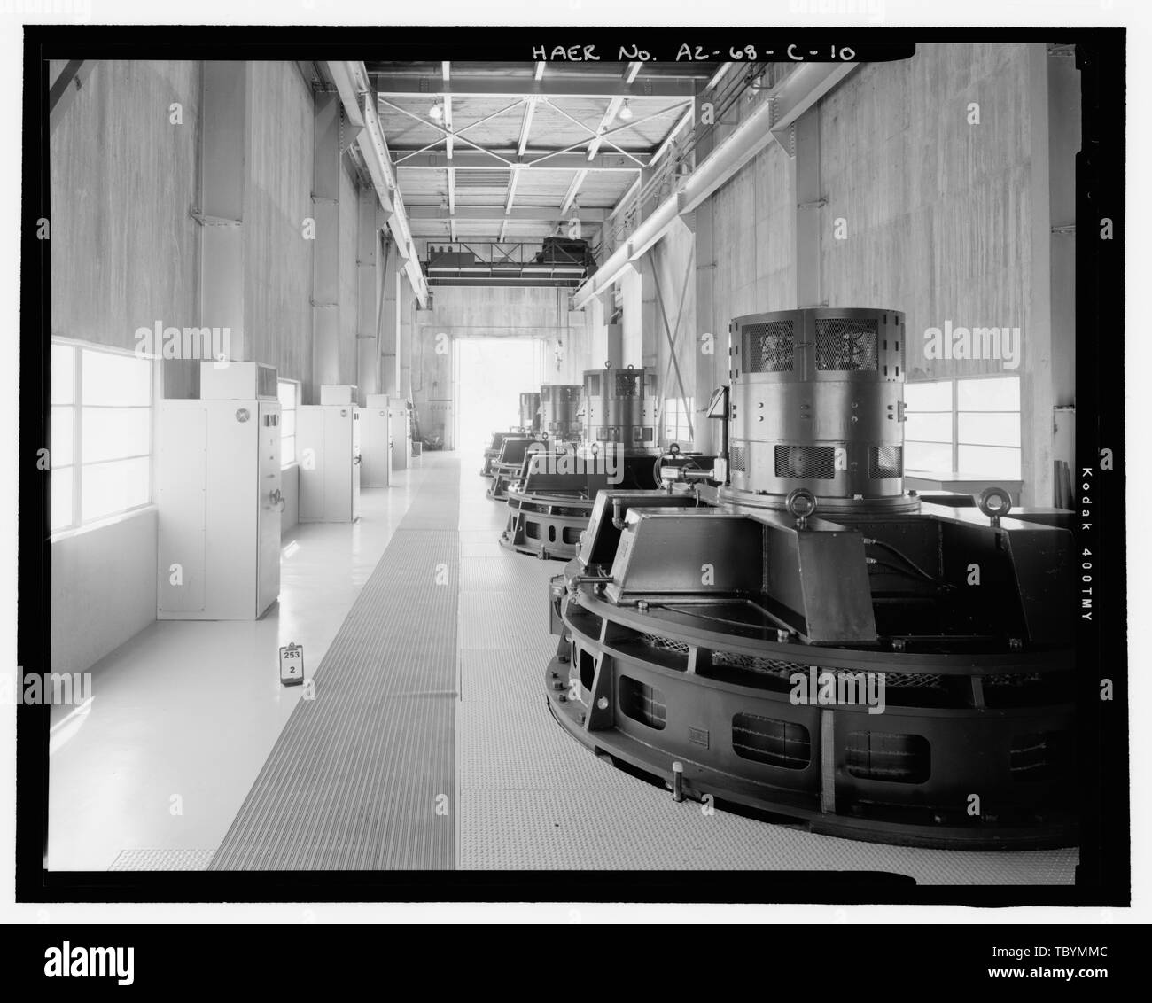 Motor room, view to the north  WelltonMohawk Irrigation System, Pumping Plant No. 3, South of Interstate 8, Wellton, Yuma County, AZ Stock Photo