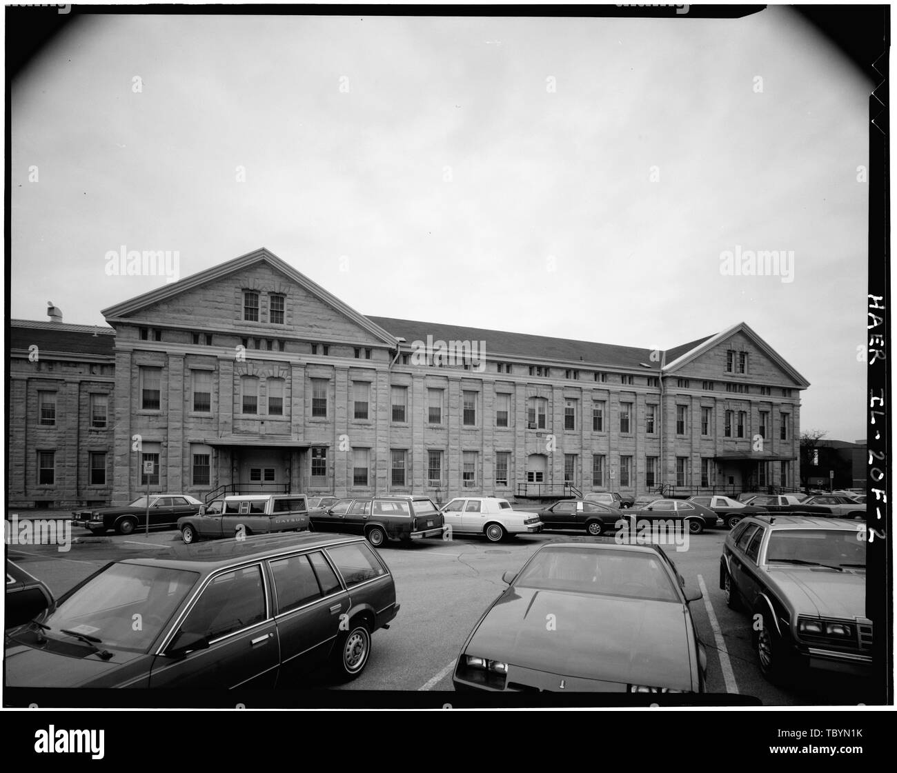 N front elevation, main block (Building 103 can be seen at the left of ...