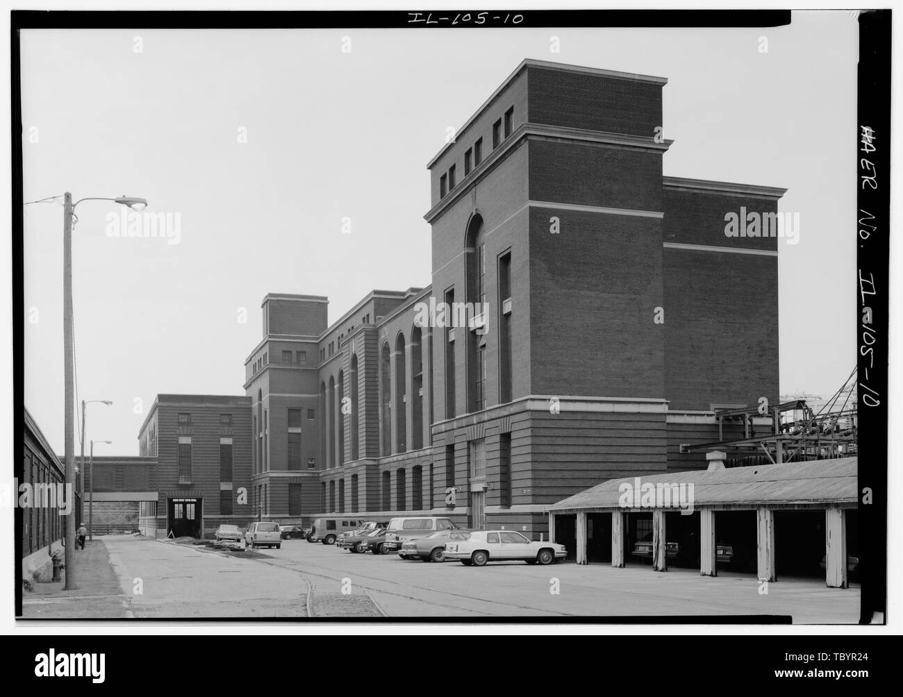 NORTH AND EAST FACADES OF SWITCH HOUSE NO. 1, BUILT IN 1920 TO THE LEFT