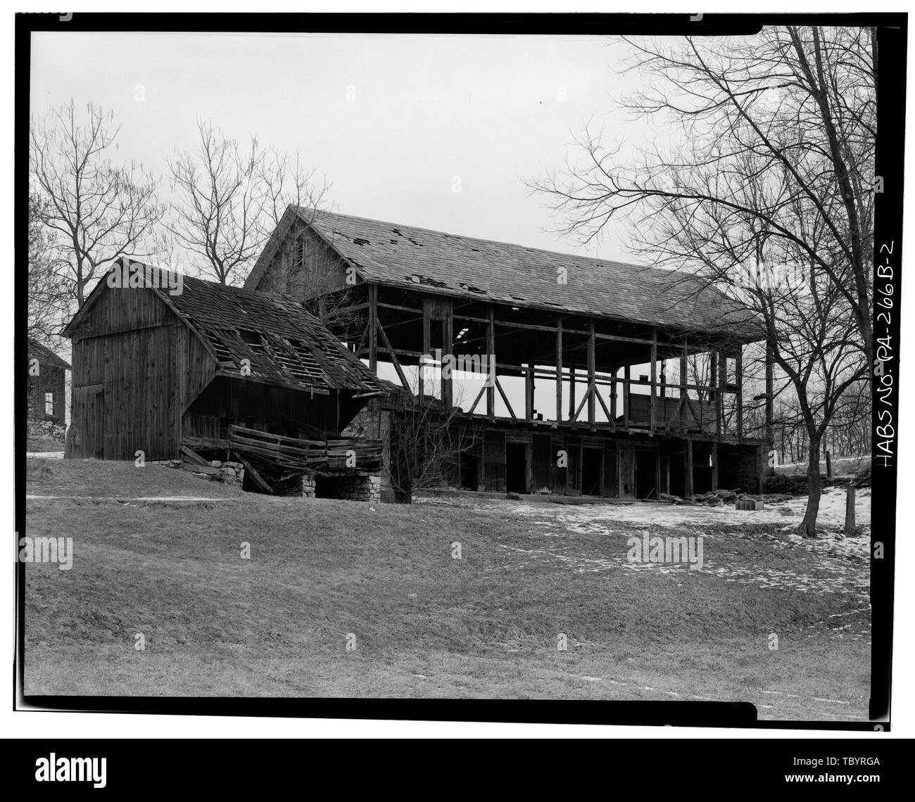 North And West Facades Partially Demolished Pig Barn To Left