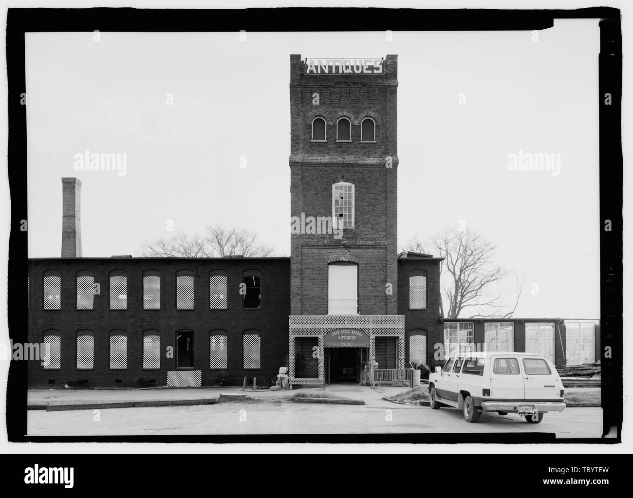 NORTH ELEVATION OF WATER TOWER. Blue Spring Cotton Mill, Route 20