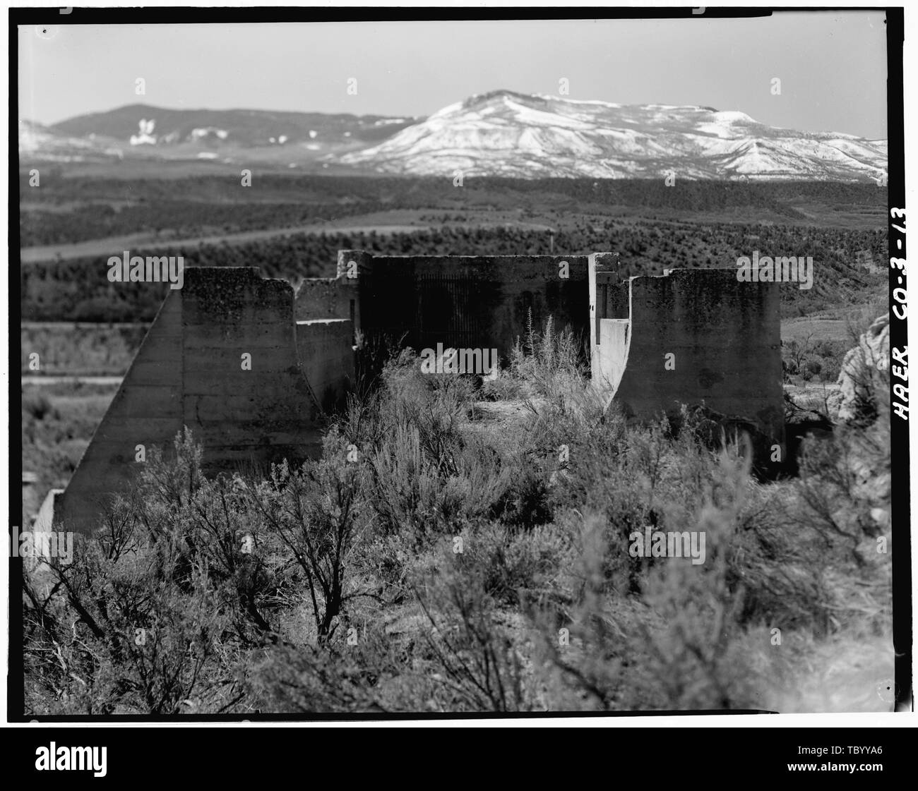 North elevation of forebay structure, showing trash racks, facing South ...