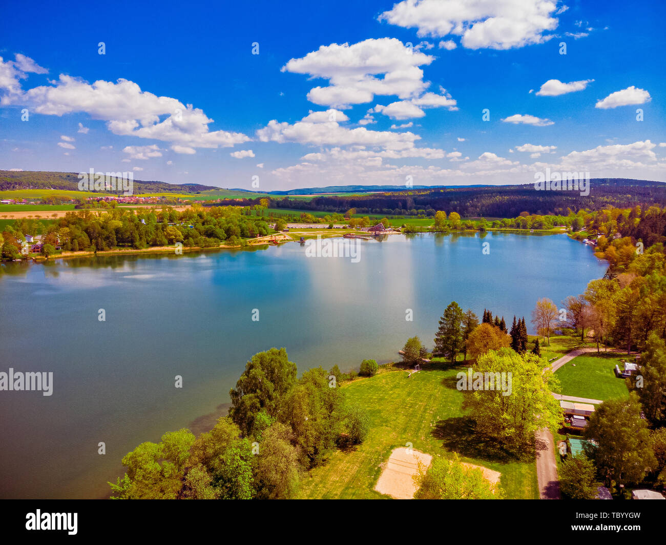 Hohenfelden Reservoir near Erfurt Stock Photo