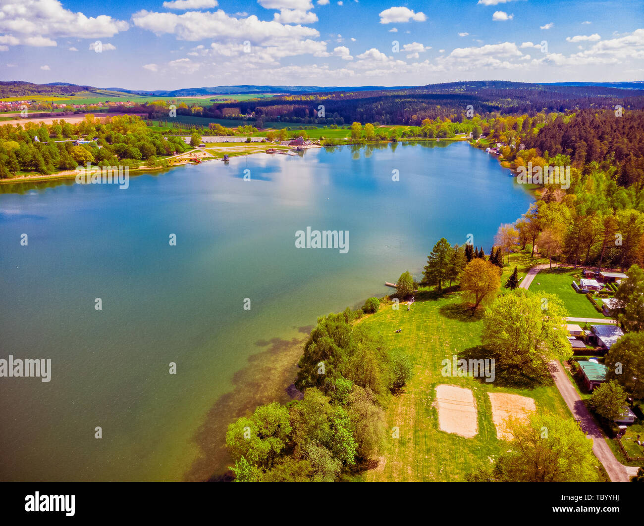 Hohenfelden Reservoir near Erfurt Stock Photo