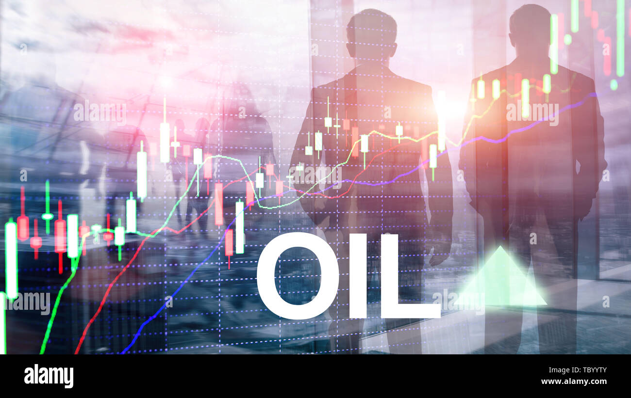 Oil trend up. Crude oil price stock exchange trading up. Price oil up. Arrow rises. Abstract business background. Stock Photo