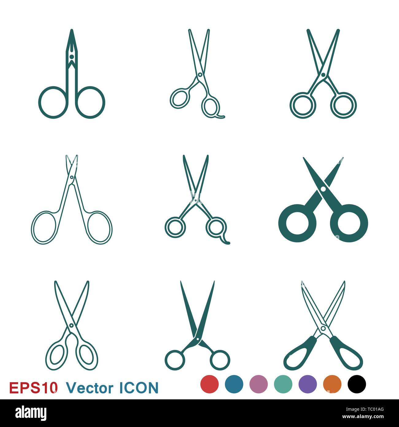 Simple clean illustration scissors Cut Out Stock Images & Pictures - Alamy