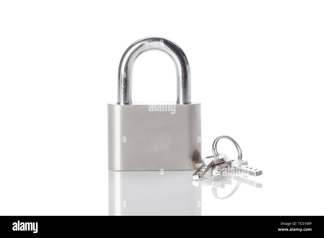 silver padlock isolated on the white background Stock Photo - Alamy
