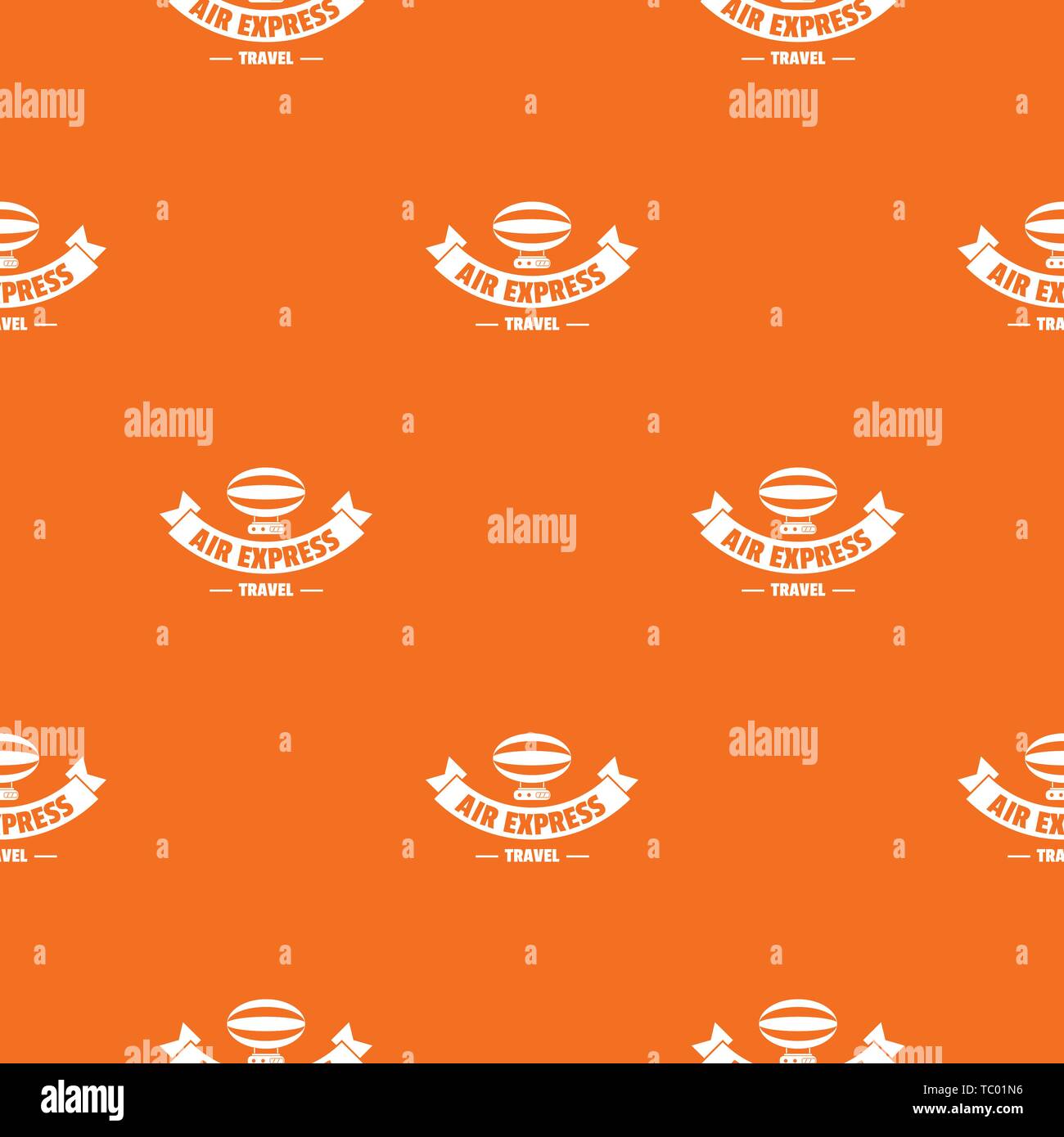 Tourism dirigible pattern vector orange Stock Vector