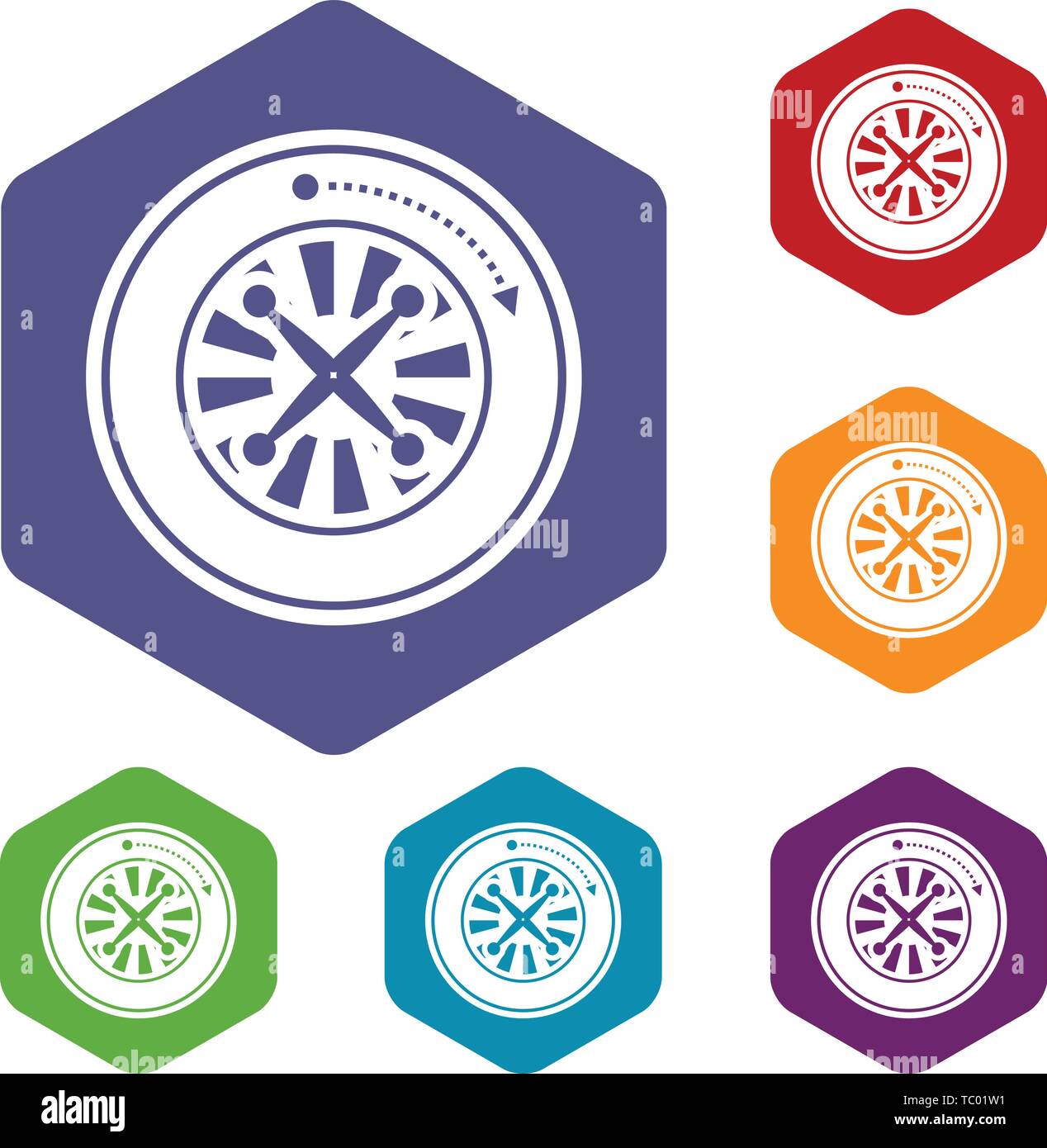 Roulette icons vector hexahedron Stock Vector