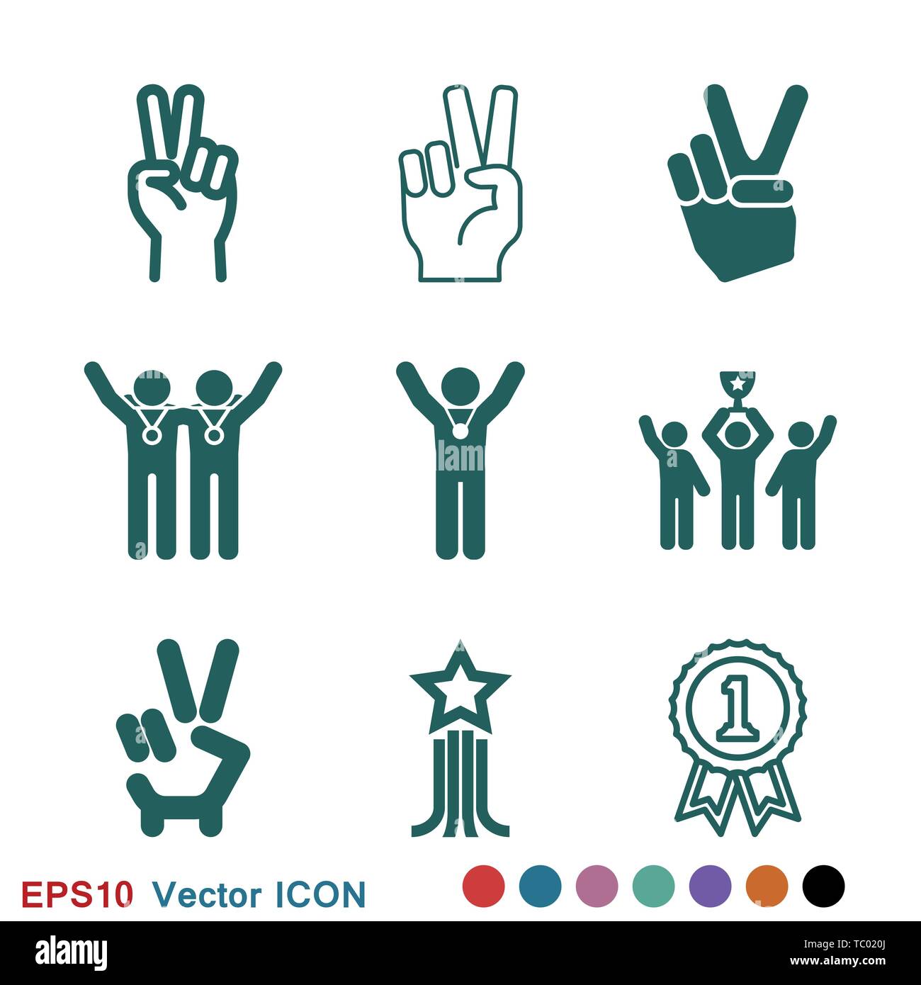 Victory icon vector sign symbol Stock Vector