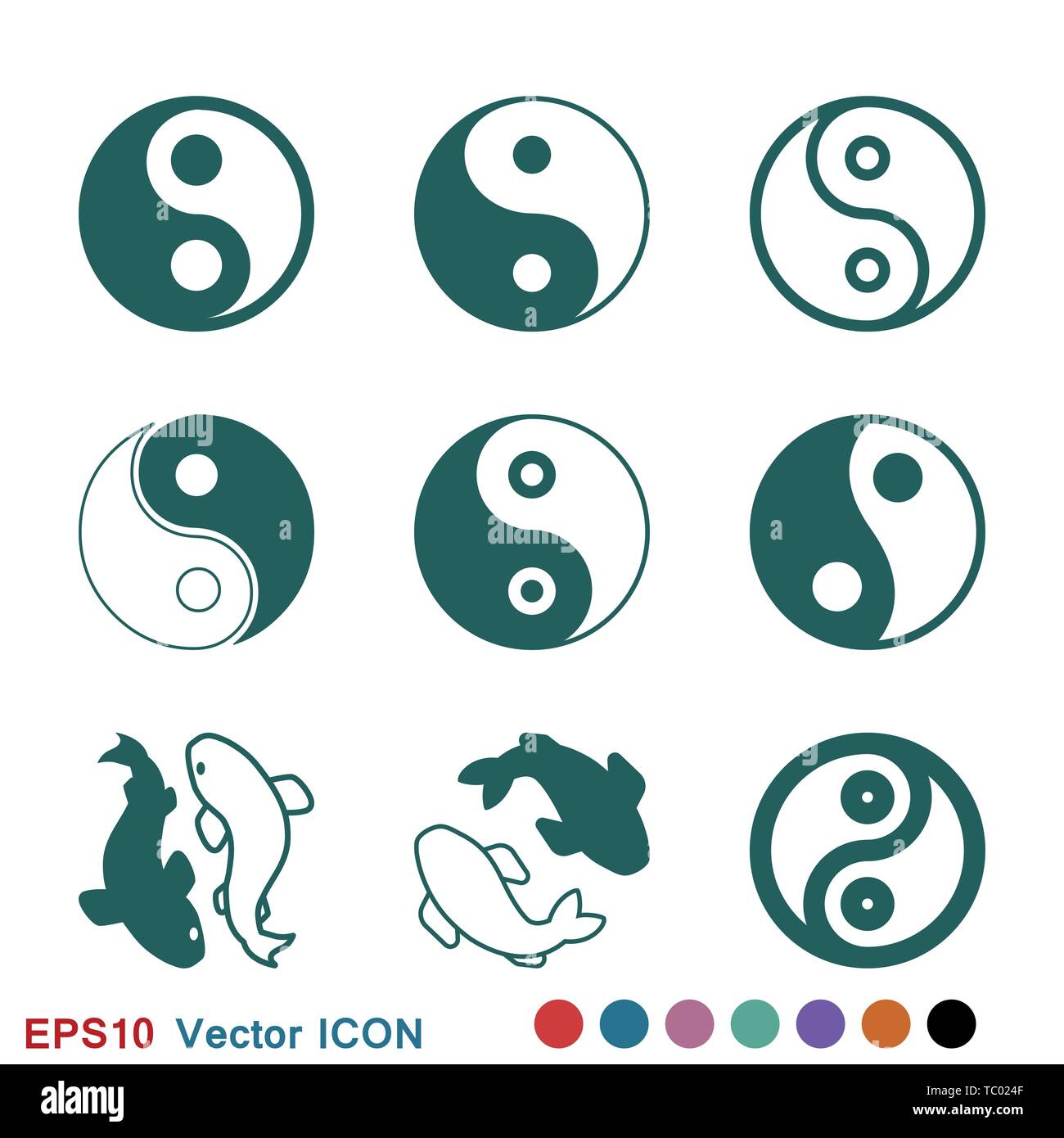 Yin Yang icon vector sign symbol Stock Vector Image & Art - Alamy