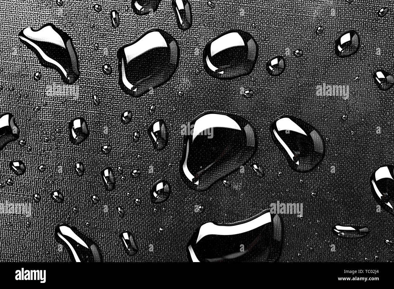 water drops splash on the black floor Stock Photo