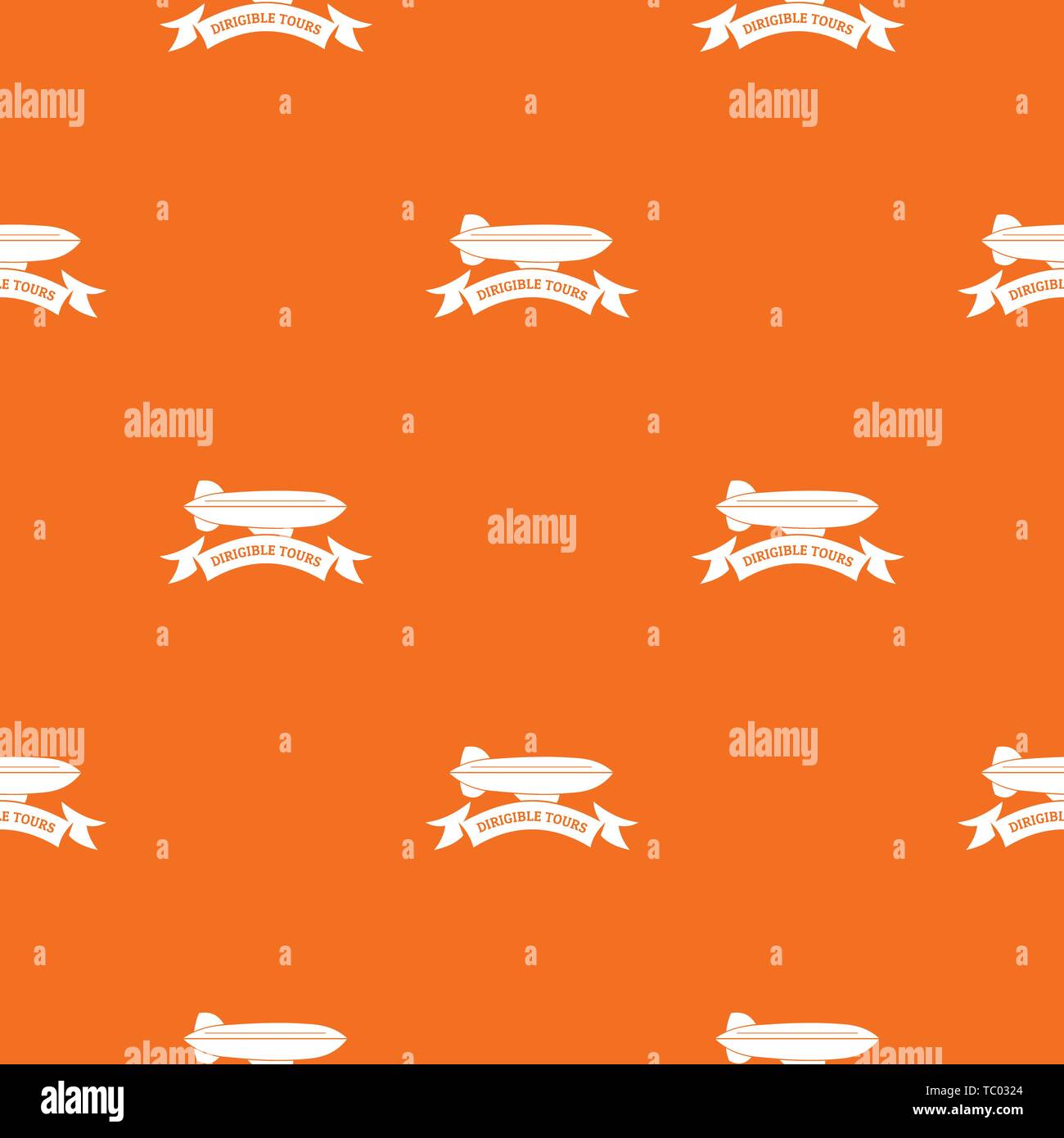 Trip dirigible pattern vector orange Stock Vector