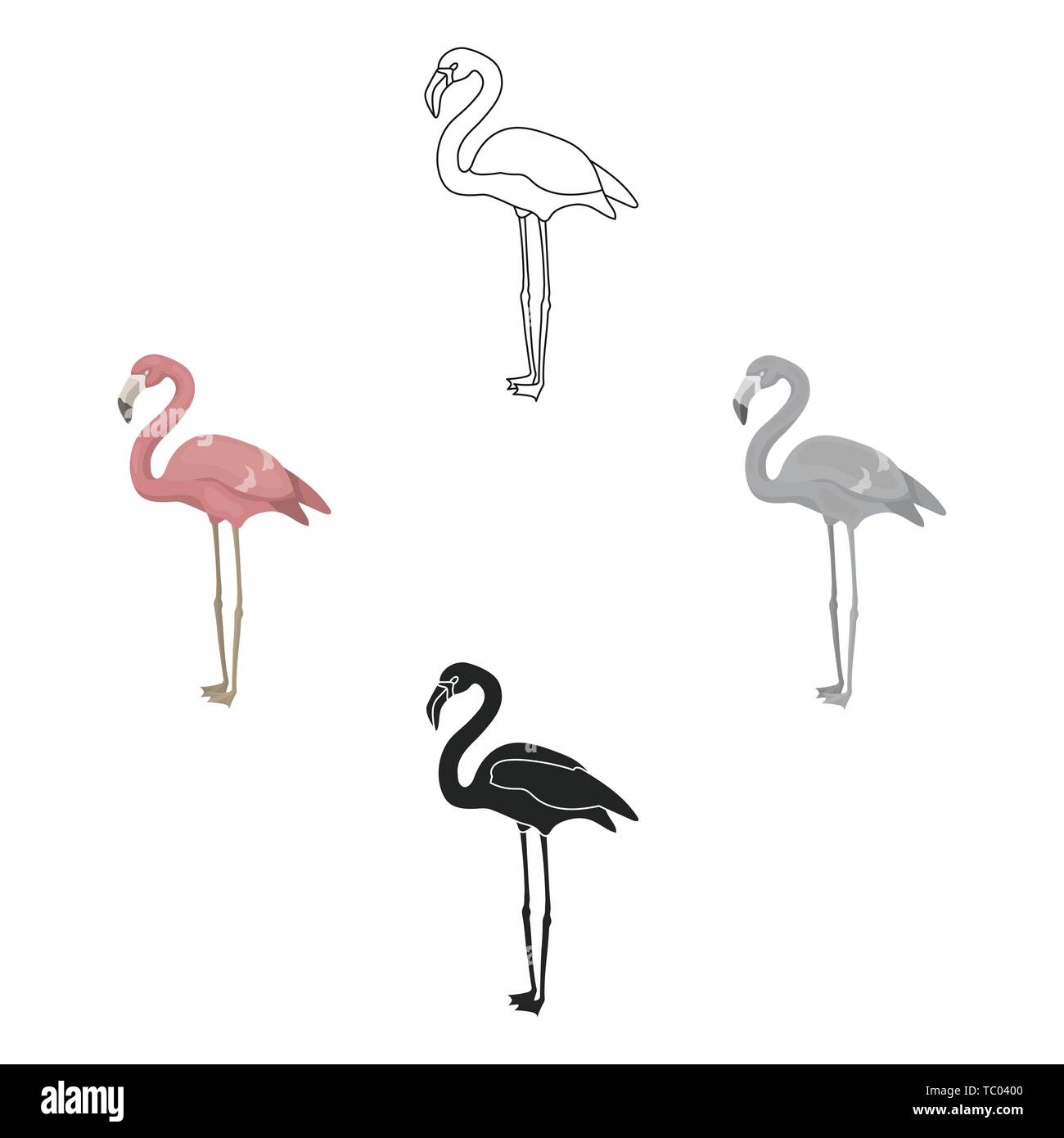Flamingo icon in cartoon,black style isolated on white background. Bird  symbol vector illustration Stock Vector Image & Art - Alamy
