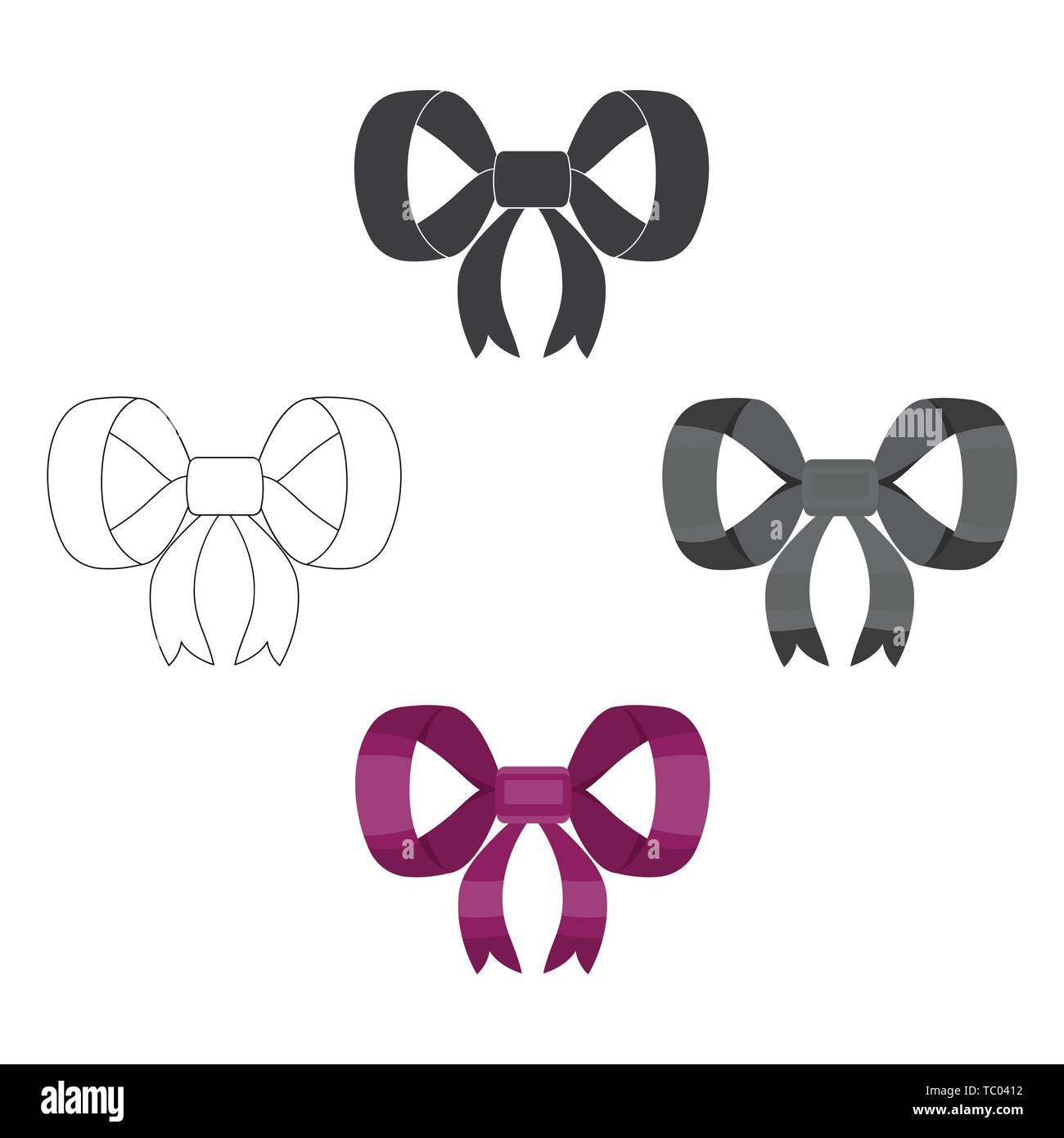 Knot, ribbon, decoration, and other icon in cartoon,black style ...