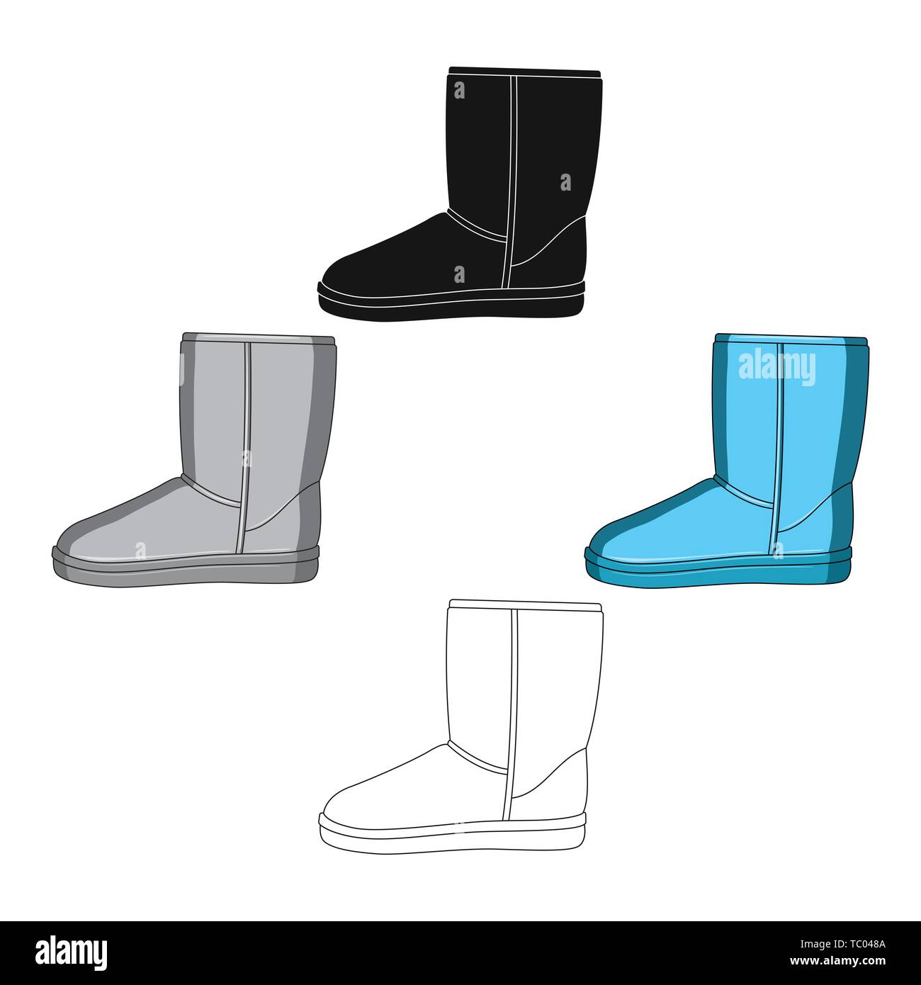 Warm winter blue ugg boots. Comfortable winter shoes for everyday wear  .Different shoes single icon in cartoon,black style vector symbol stock web  ill Stock Vector Image & Art - Alamy