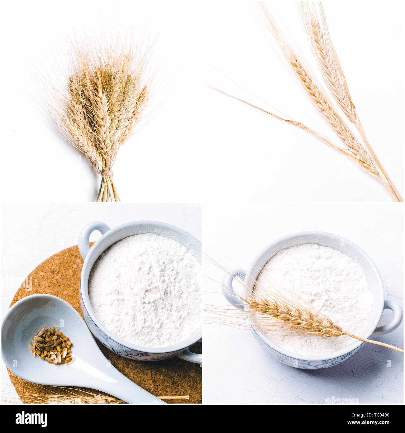 White flour with wheat Stock Photo Alamy