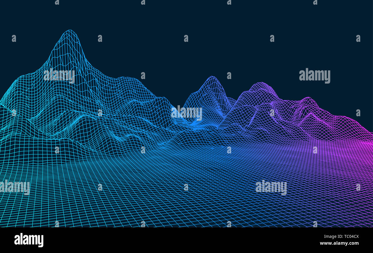 Abstract vector three-dimensional network background for big data concept, graphics with artificial intelligence concept Stock Photo