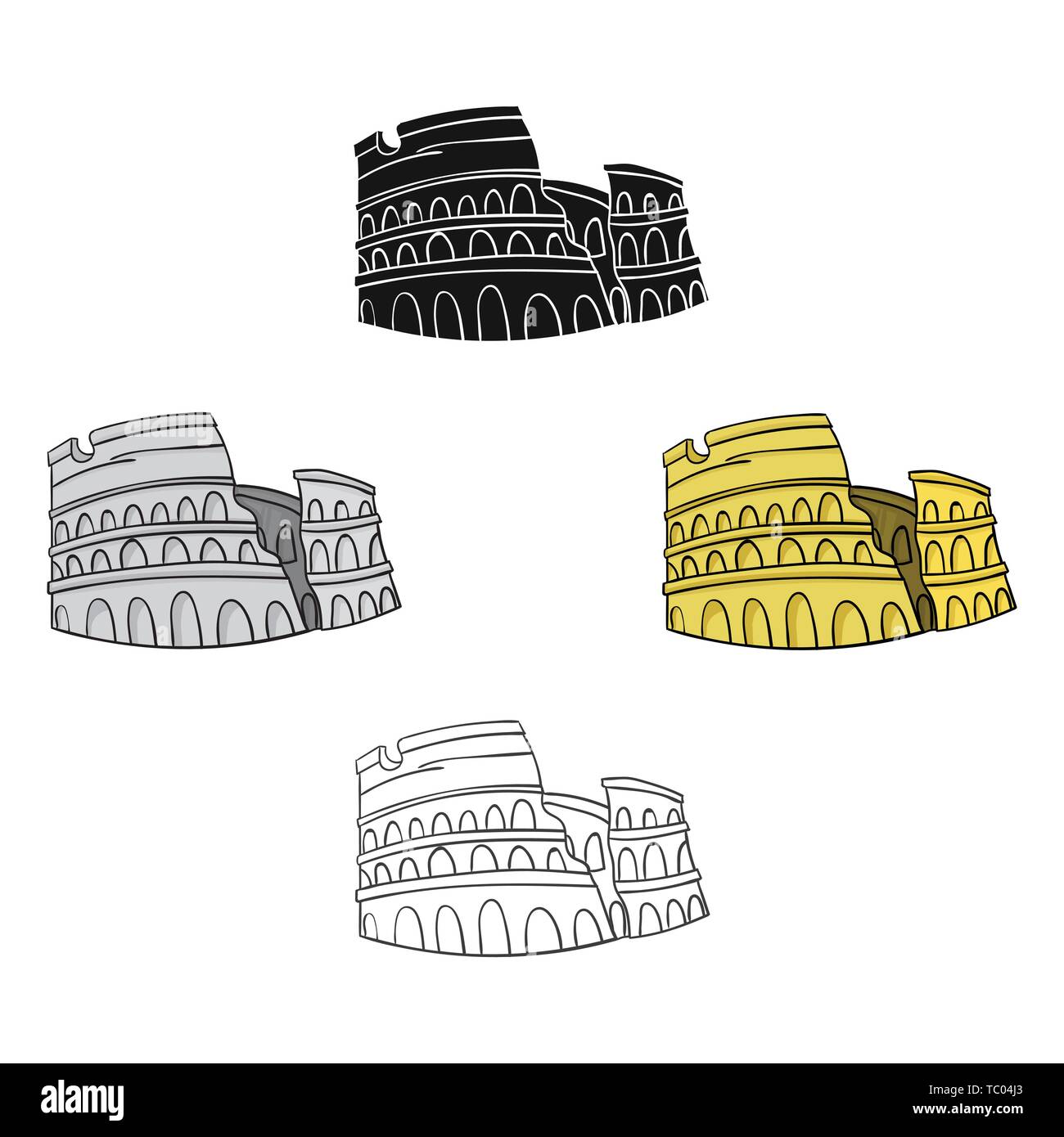 Colosseum In Italy Icon In Cartoon Black Style Isolated On White Background Italy Country Symbol Vector Illustration Stock Vector Image Art Alamy
