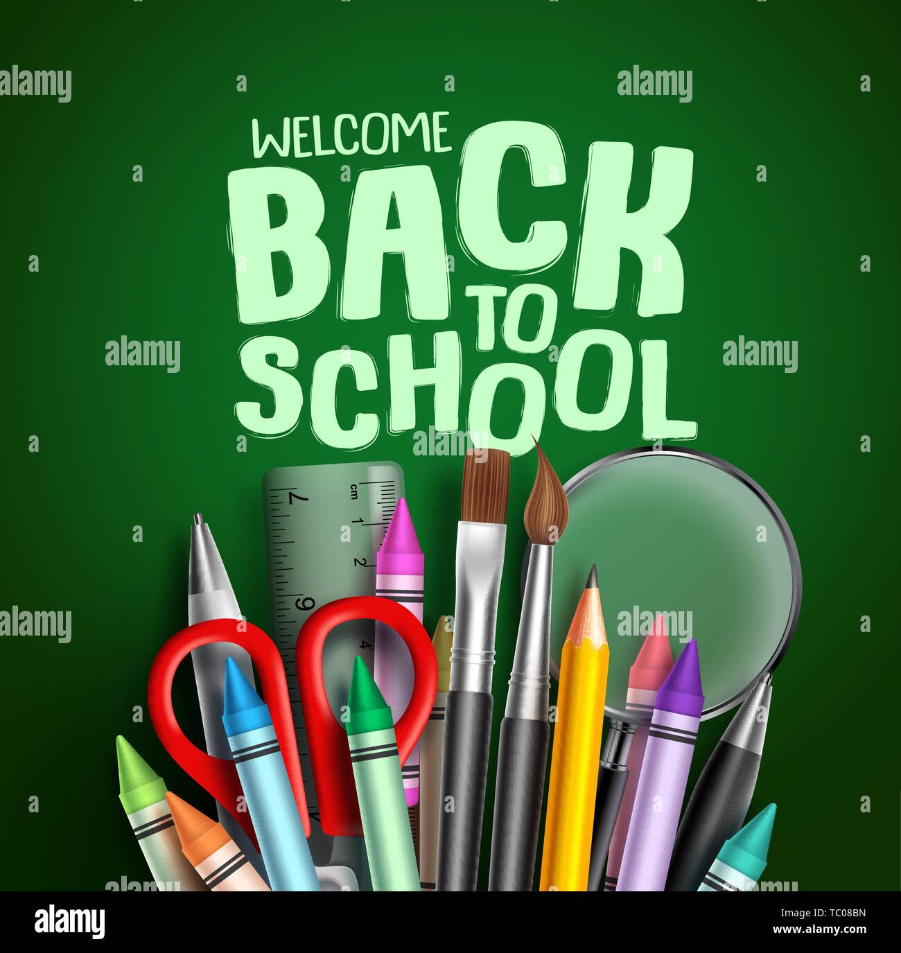 Back to school vector design. Welcome back to school text with