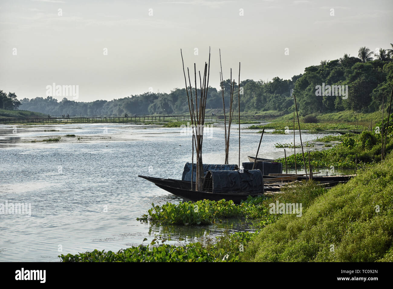 The Jalangi River runs eastward along the MurshidabadBangladesh