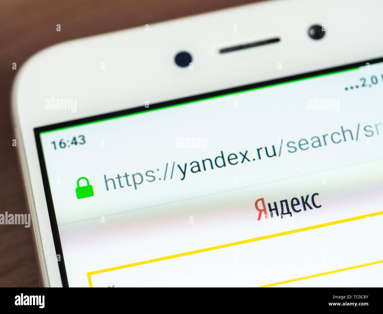 Moscow, Russia - June 03, 2019: Yandex logo on smartphone screen. Logo ...