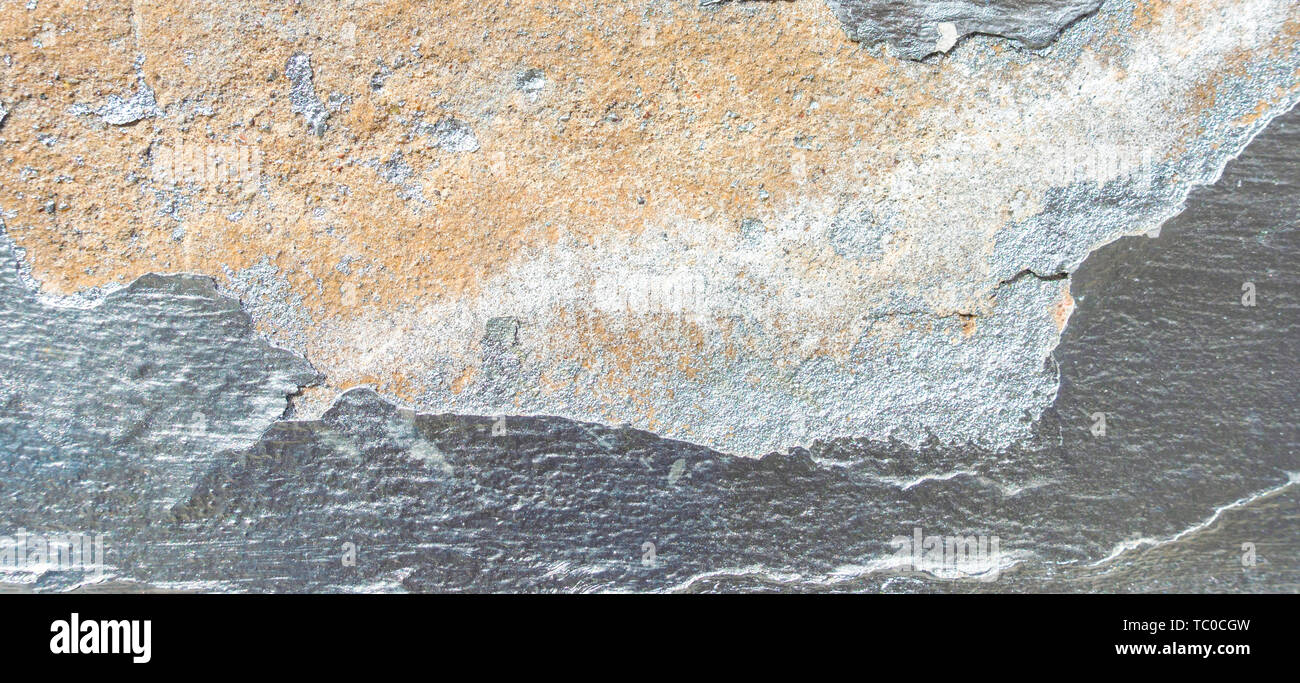 Old cracked wall with silver paint texture background Stock Photo
