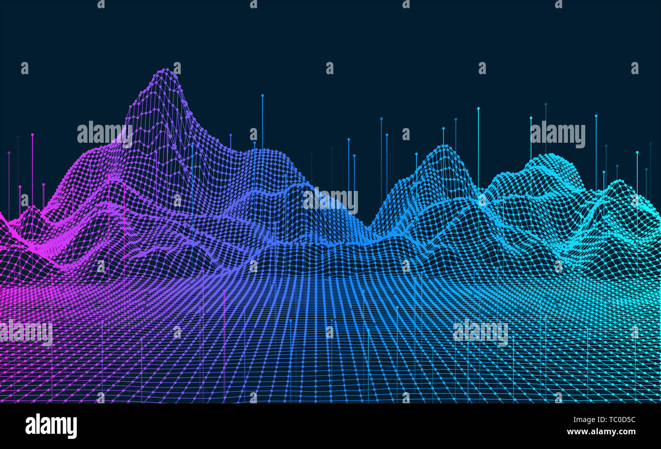 Abstract vector three-dimensional network background for big data ...