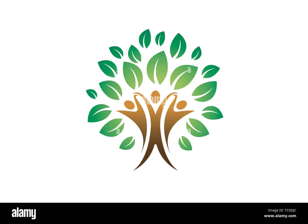 Creative People Tree Logo Design Illustration Stock Vector Image & Art ...