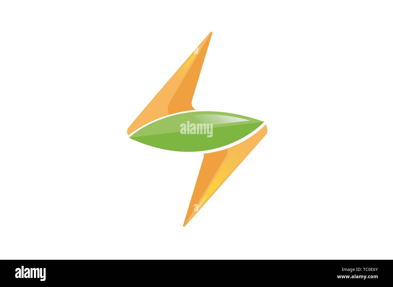 Green Flash Leaf Thunder Bolt Logo Vector Symbol Design Illustration Stock Vector
