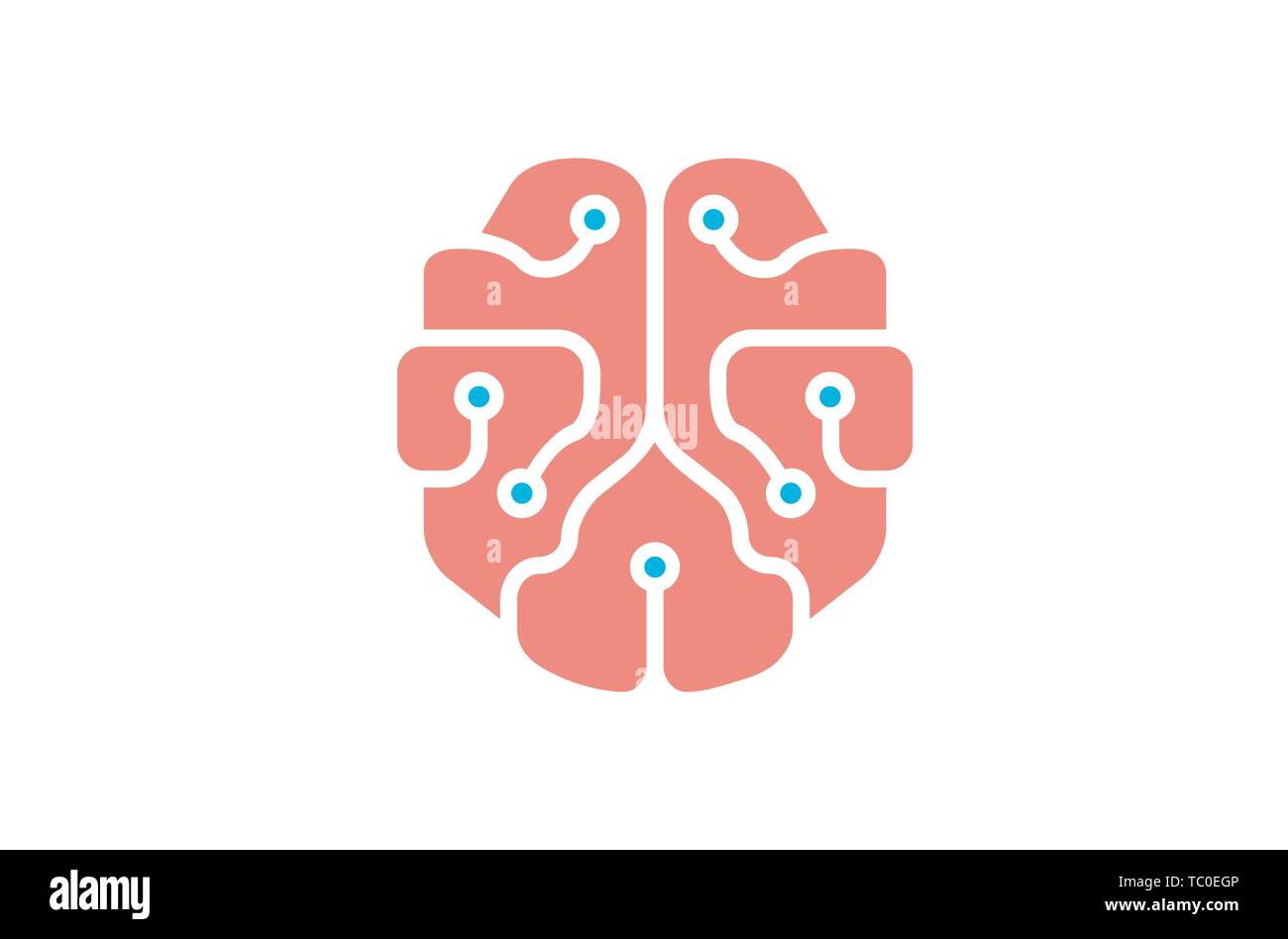 Creative Brain Technology Logo Vector design Illustration Stock Vector