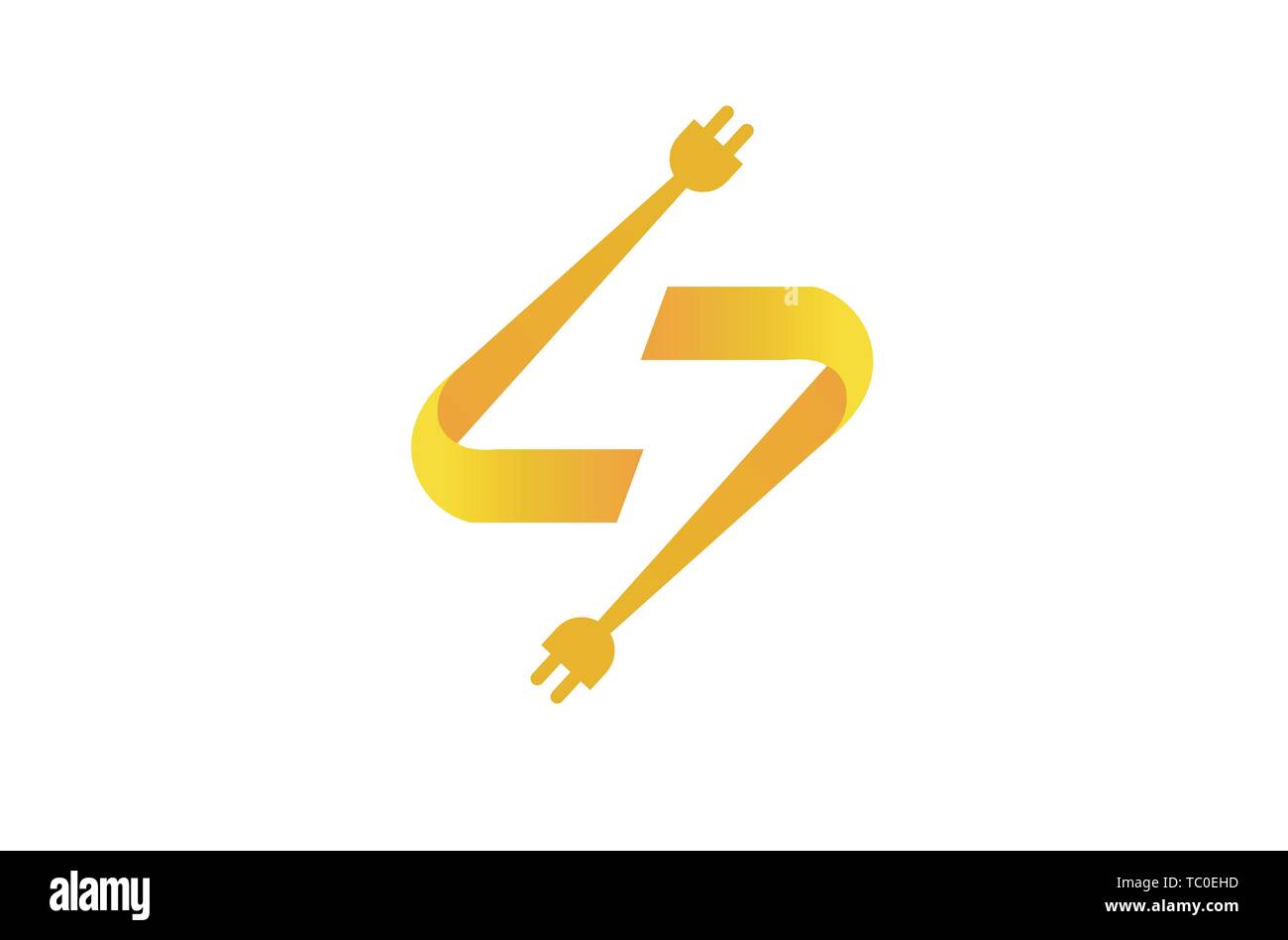 Flash Cables Thunder Symbol Logo Vector Design Illustration Stock Vector