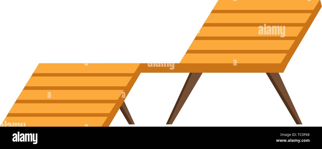 wooden deck chair on white background Stock Vector Image & Art - Alamy