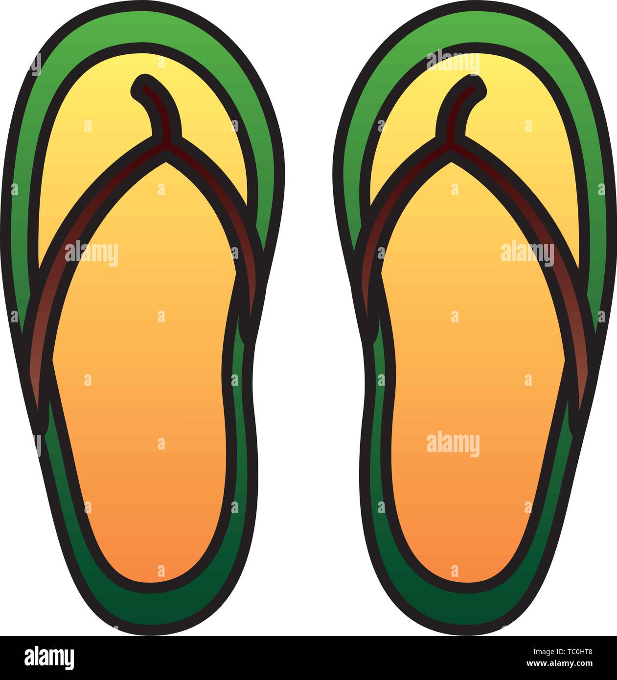 rubber flip flops accessory on white background Stock Vector Image ...