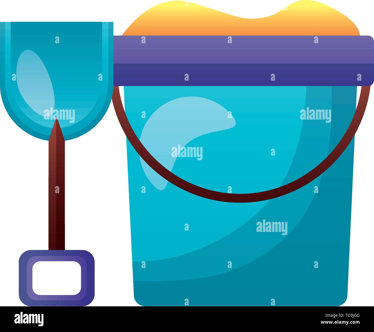 bucket shovel sand white background Stock Vector Image & Art Alamy