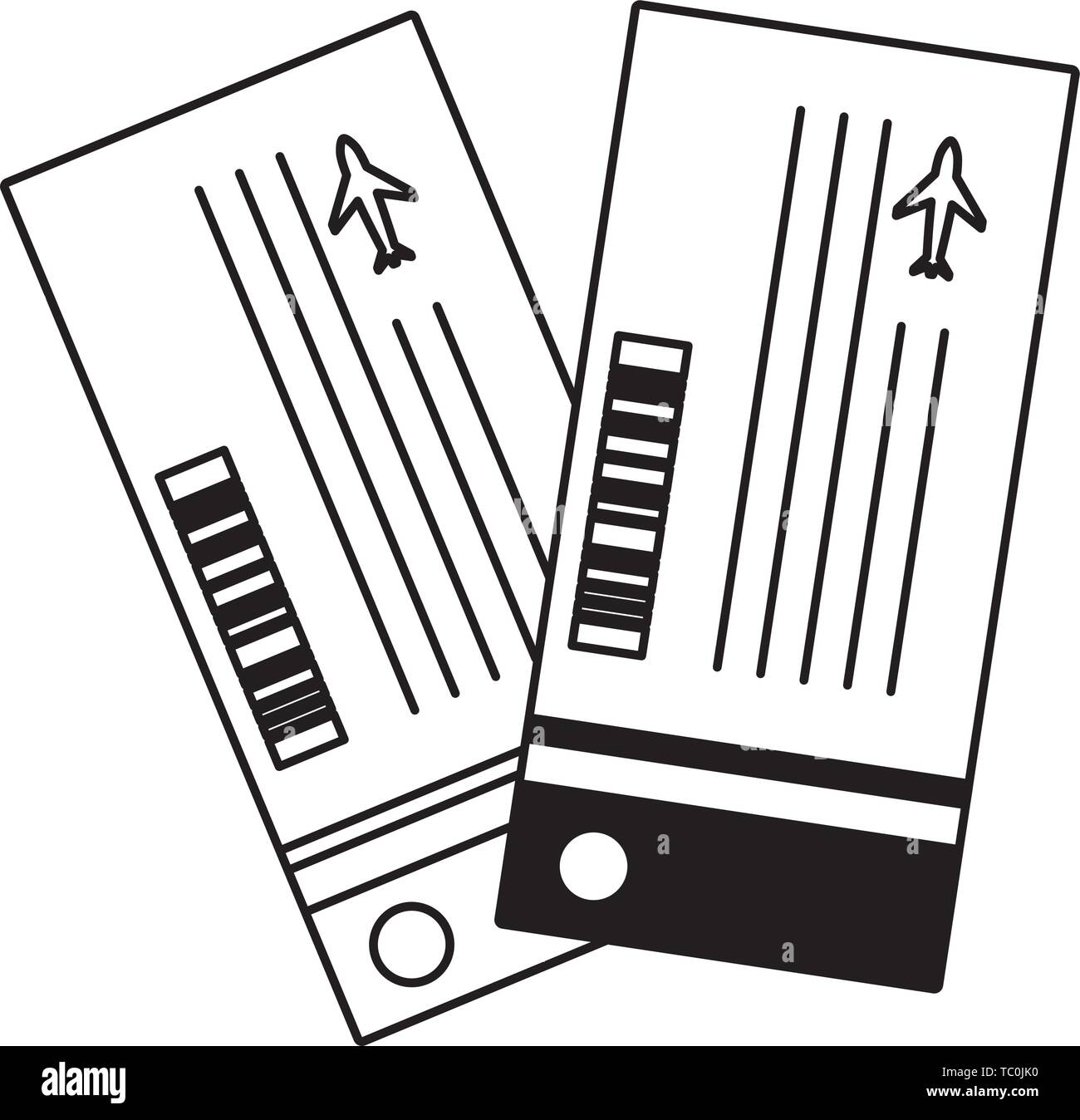 airline tickets boarding pass on white background Stock Vector Image