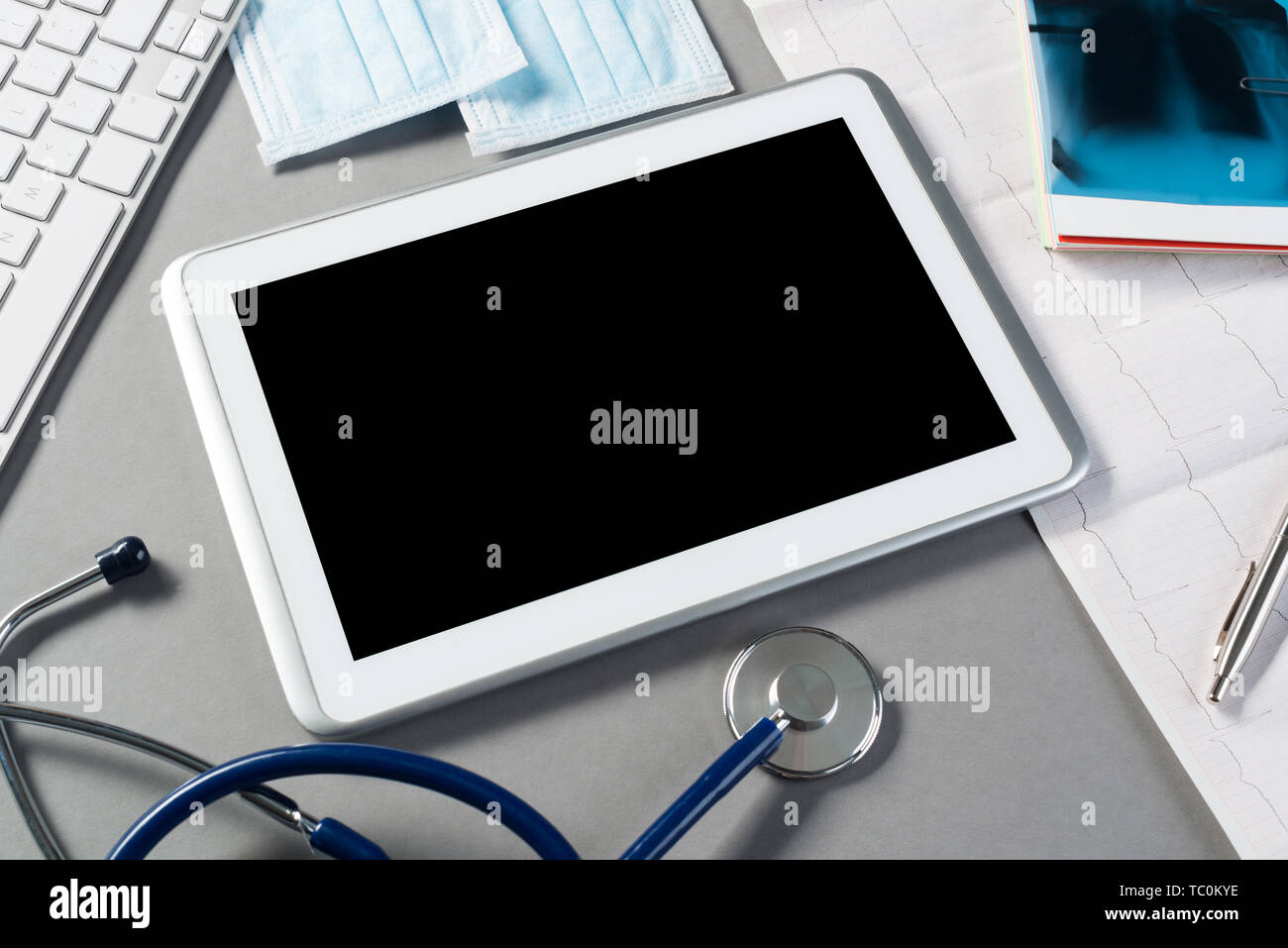 Workplace of health worker Stock Photo - Alamy