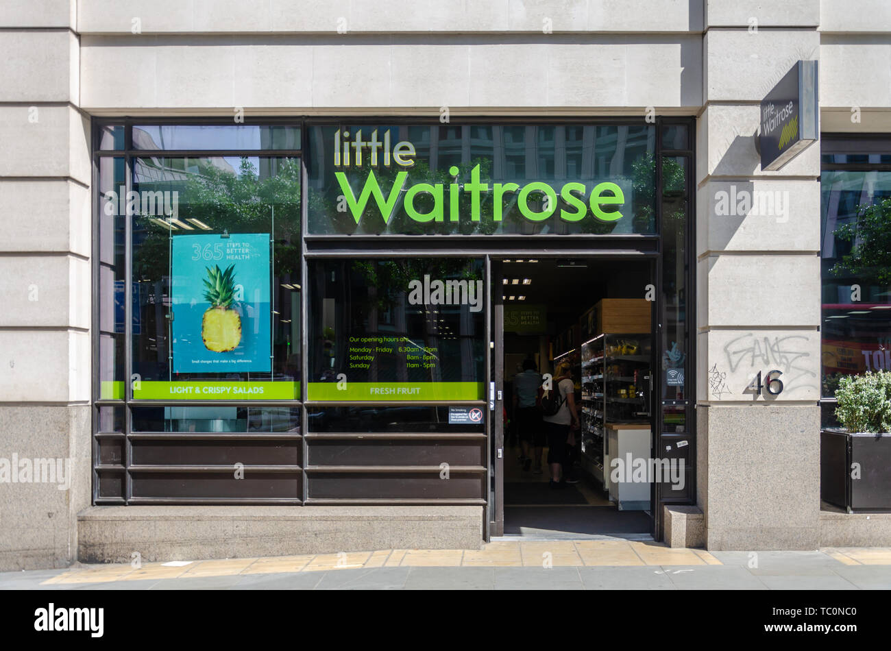 A Little Waitrose store on King William Street in London, UK Stock Photo