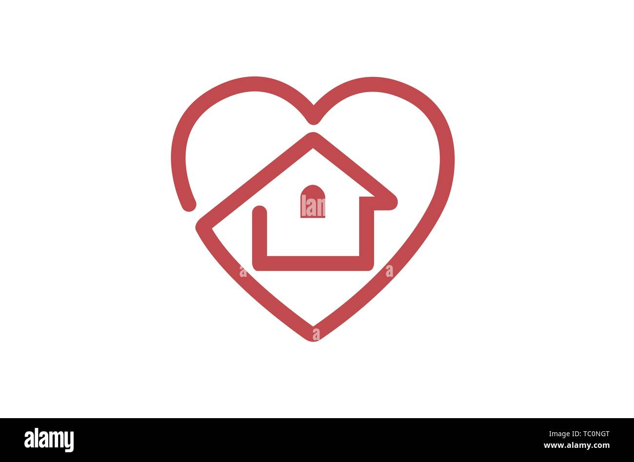 Creative Heart House Design Logo Vector Symbol Illustration Stock