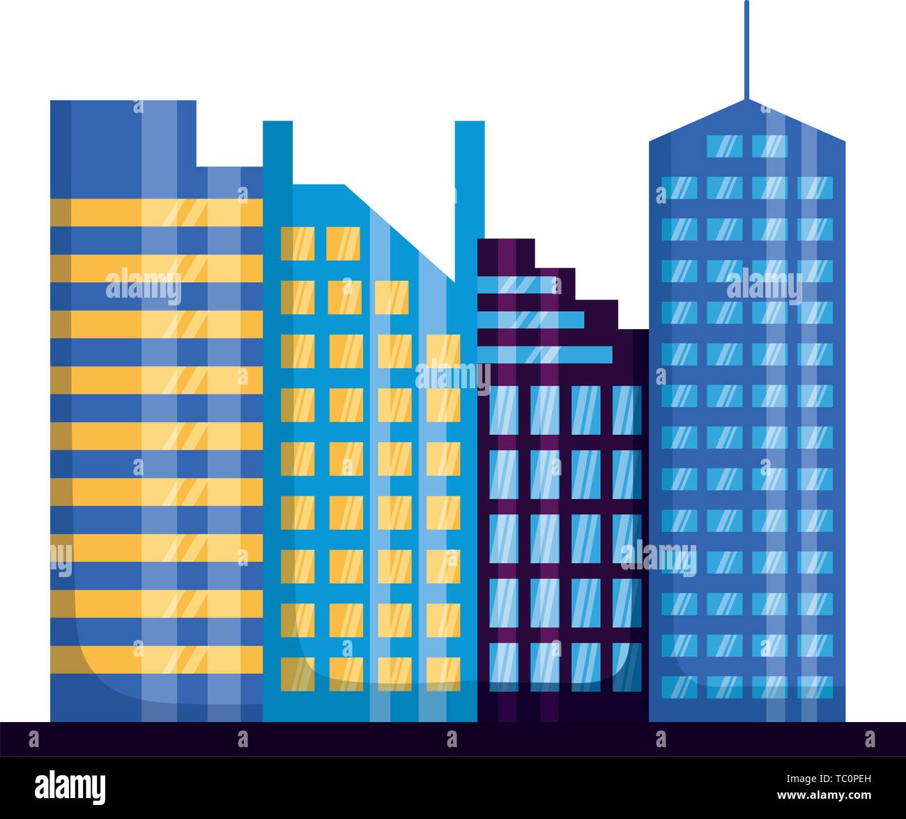 skyscrapers city urban buildings exterior Stock Vector Image & Art - Alamy