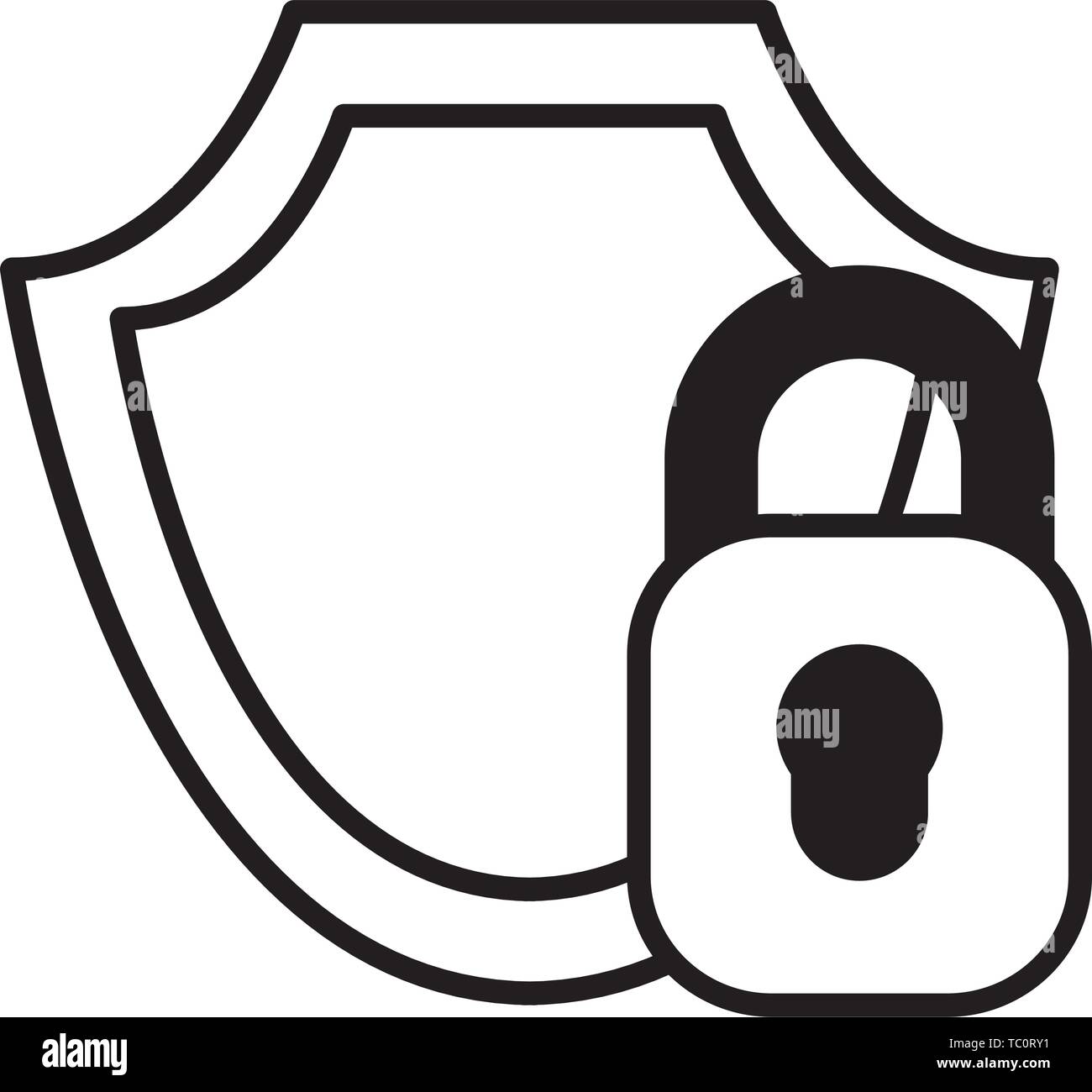 shield protection padlock vector illustration Stock Vector Image & Art ...