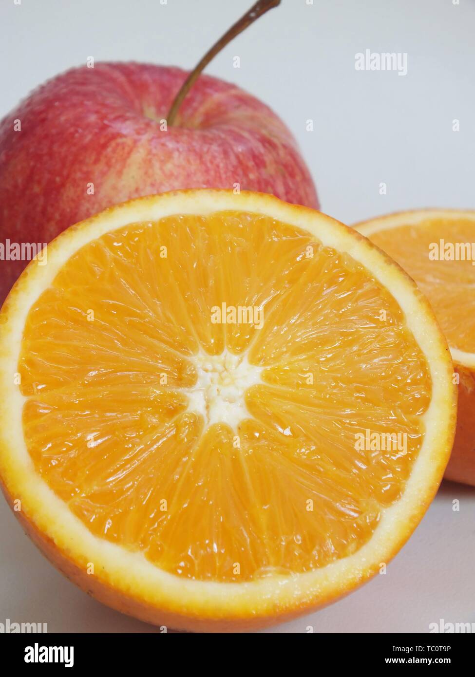 Green fruit, plant, red apple, apple, fruit, organic fruit Stock Photo