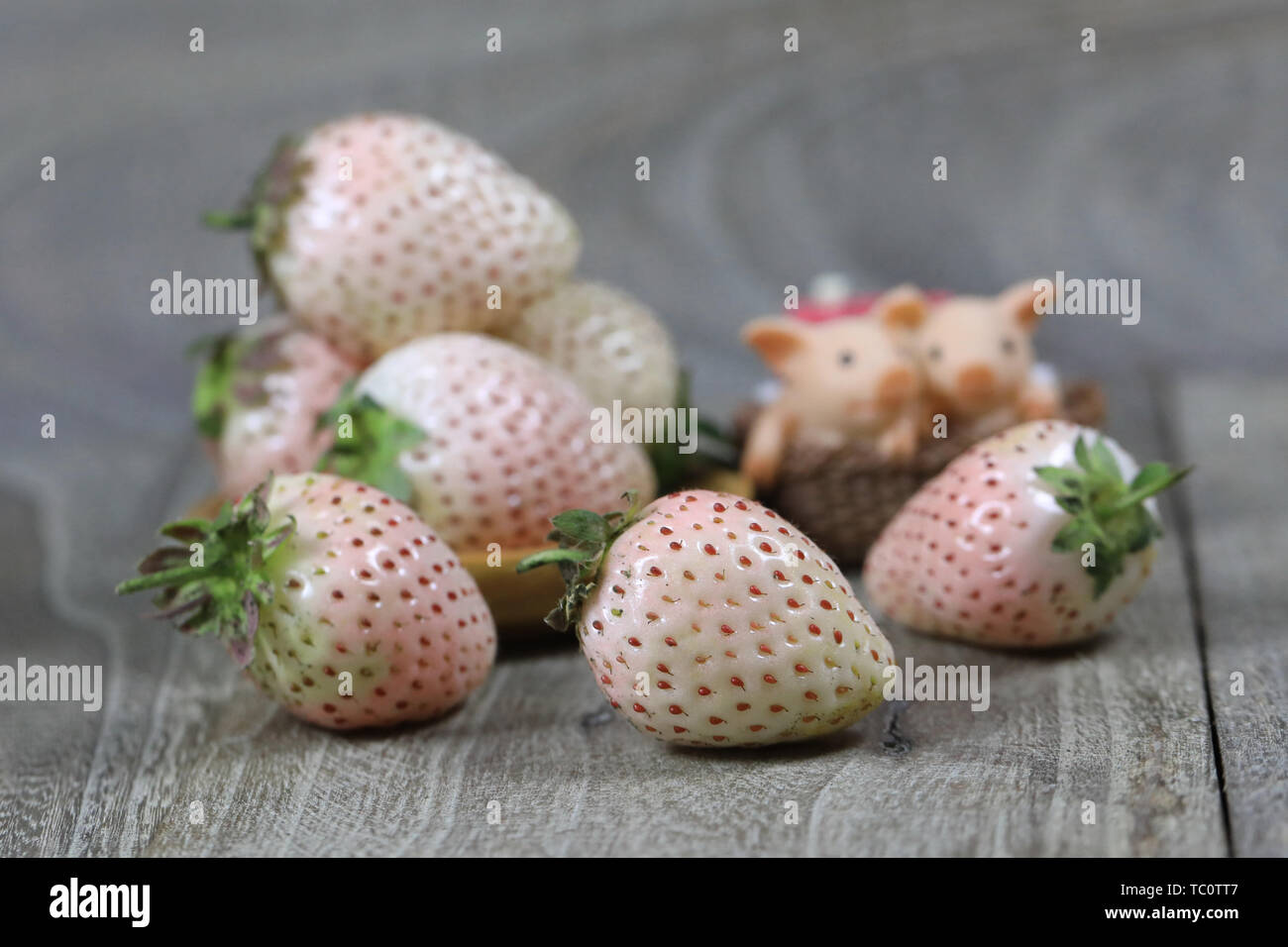 Net red strawberry, Japanese light snow strawberry, also known as white