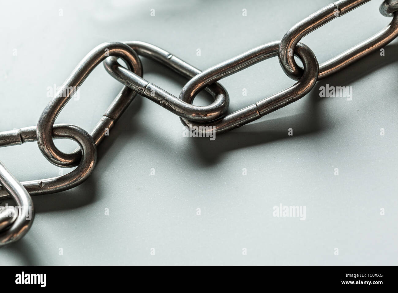 close up of metal chain part on white background Stock Photo - Alamy