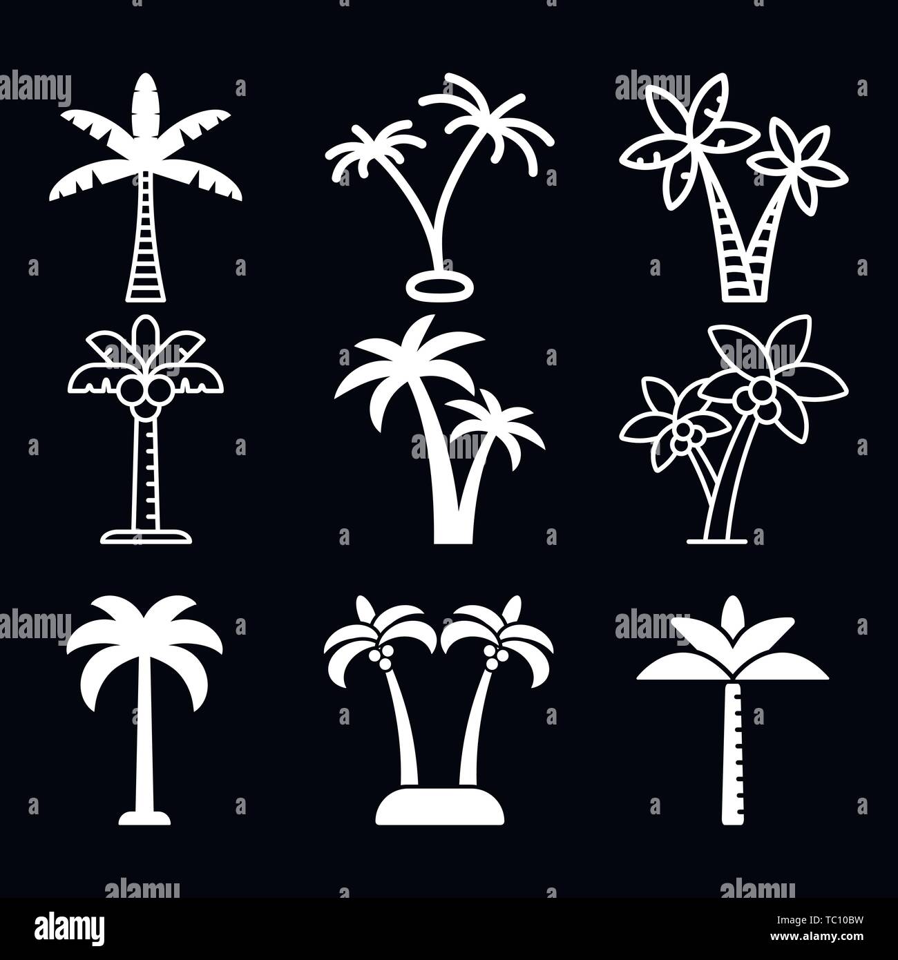 Coconut trees Icon vector sign symbol Stock Vector Image & Art - Alamy