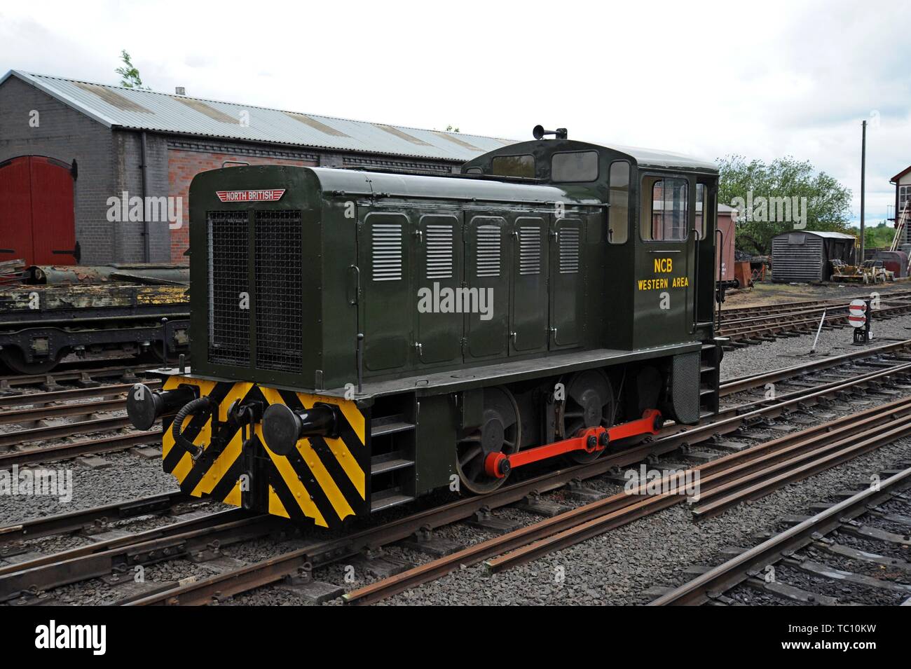 Ex NCB Nation Coal Board North British Locomotive Company 0-4-0 DH No. D2911 built in 1958, now preserved at the Chasewater Light Railway, Cannock Stock Photo